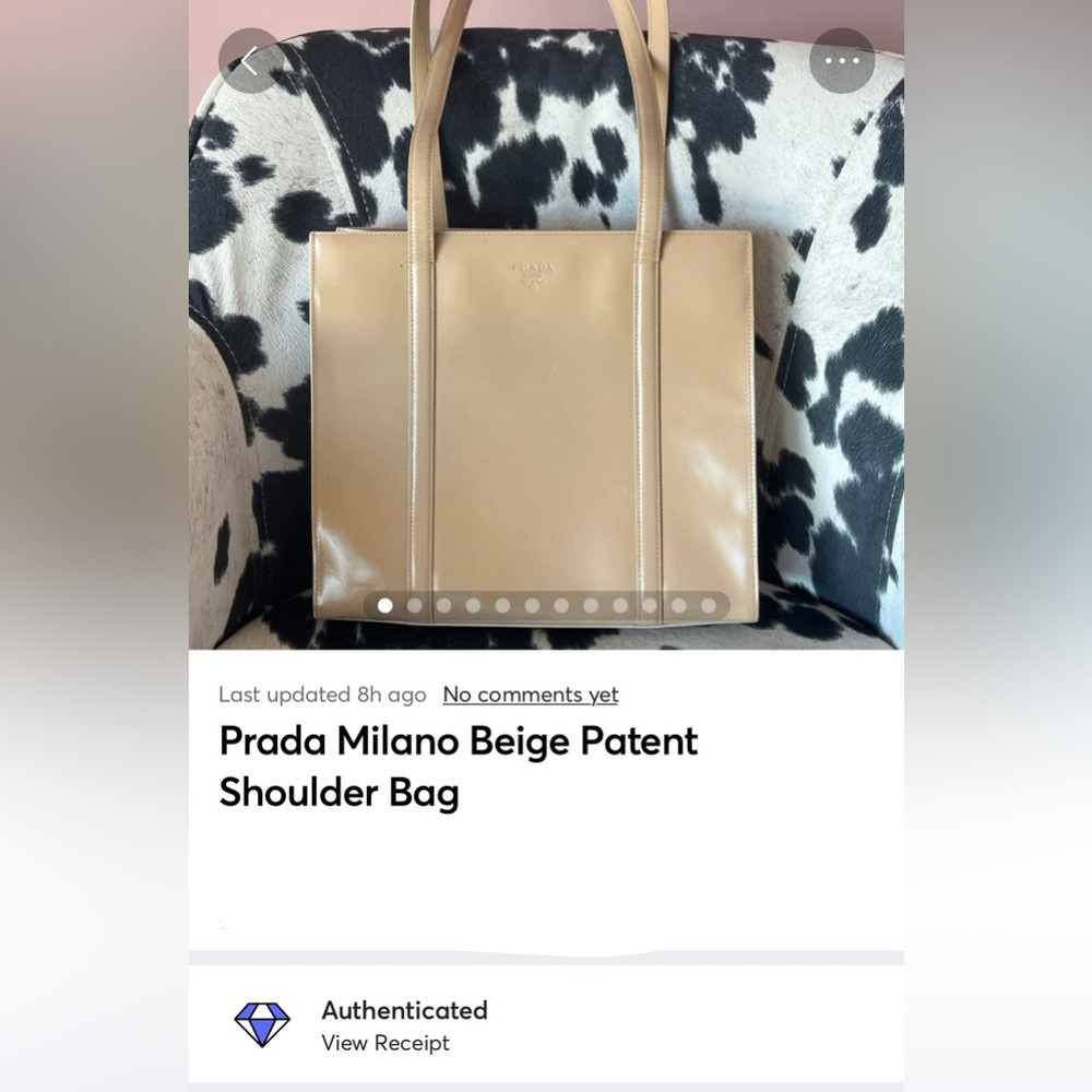 Prada Milano Cream colored Patent Shoulder Bag beautiful, classy and elegant - Picture 16 of 16
